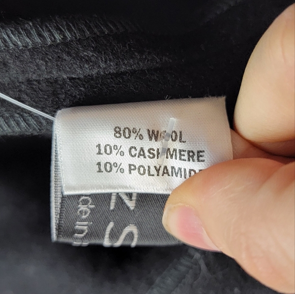 New Eliz Scott Wool Cashmere Blend Cape Black - Picture 9 of 13